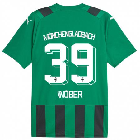 Kandiny Férfi Maximilian Wöber #39 Fekete Zöld Idegenbeli Jersey 2023/24 Mez Póló Ing