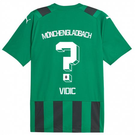 Kandiny Férfi Nico Vidic #0 Fekete Zöld Idegenbeli Jersey 2023/24 Mez Póló Ing