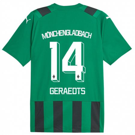 Kandiny Férfi Kelsey Geraedts #14 Fekete Zöld Idegenbeli Jersey 2023/24 Mez Póló Ing