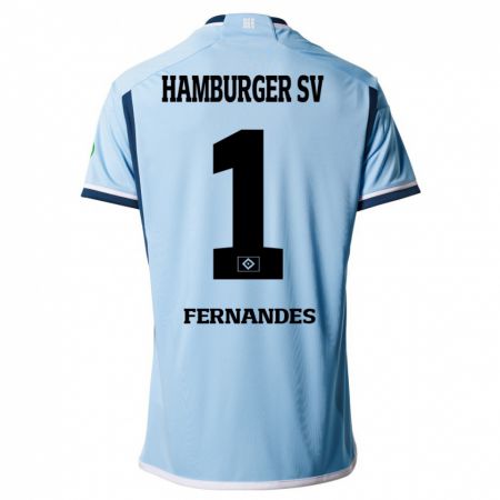 Kandiny Férfi Daniel Heuer Fernandes #1 Kék Idegenbeli Jersey 2023/24 Mez Póló Ing