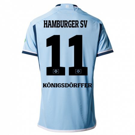 Kandiny Férfi Ransford Königsdörffer #11 Kék Idegenbeli Jersey 2023/24 Mez Póló Ing