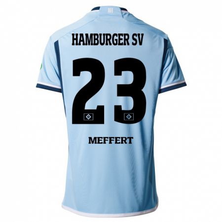 Kandiny Férfi Jonas Meffert #23 Kék Idegenbeli Jersey 2023/24 Mez Póló Ing