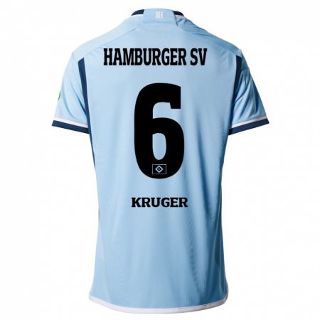 Kandiny Férfi Artur Krüger #6 Kék Idegenbeli Jersey 2023/24 Mez Póló Ing