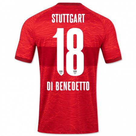 Kandiny Férfi Samuele Di Benedetto #18 Piros Idegenbeli Jersey 2023/24 Mez Póló Ing