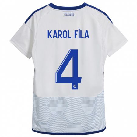 Kandiny Férfi Karol Fila #4 Fehér Idegenbeli Jersey 2023/24 Mez Póló Ing