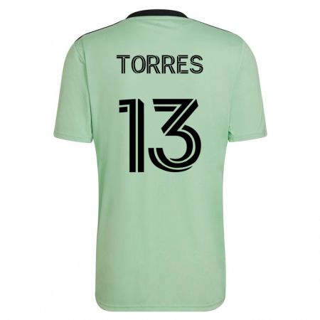 Kandiny Férfi Leo Torres #13 Világos Zöld Idegenbeli Jersey 2023/24 Mez Póló Ing