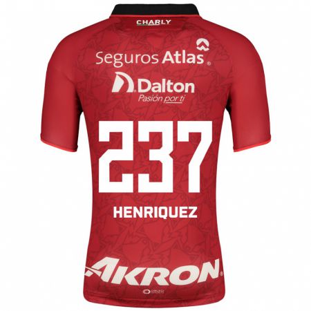 Kandiny Férfi Carlos Henríquez #237 Piros Idegenbeli Jersey 2023/24 Mez Póló Ing