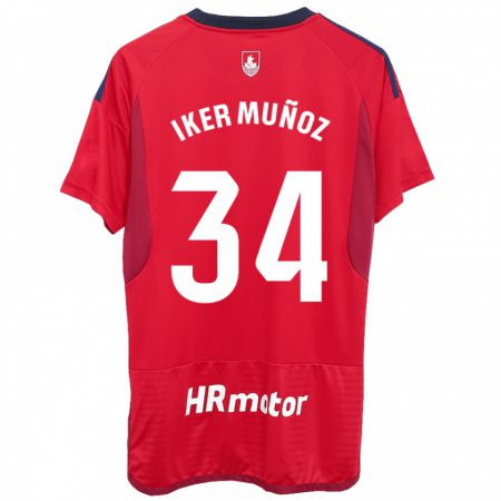 Kandiny Gyermek Iker Muñoz #34 Piros Hazai Jersey 2023/24 Mez Póló Ing