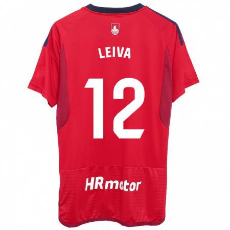 Kandiny Gyermek Álvaro Leiva #12 Piros Hazai Jersey 2023/24 Mez Póló Ing