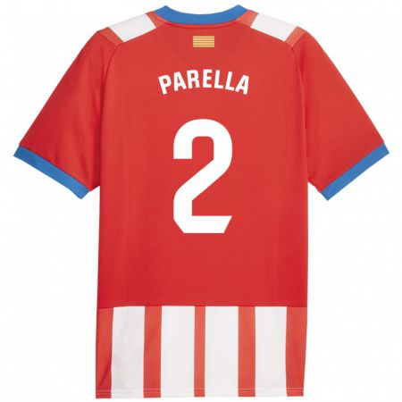 Kandiny Gyermek Virginia Parella #2 Piros Fehér Hazai Jersey 2023/24 Mez Póló Ing