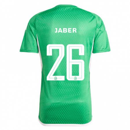 Kandiny Gyermek Mahmoud Jaber #26 Fehér Kék Hazai Jersey 2023/24 Mez Póló Ing