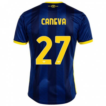 Kandiny Gyermek Elia Caneva #27 Haditengerészet Hazai Jersey 2023/24 Mez Póló Ing