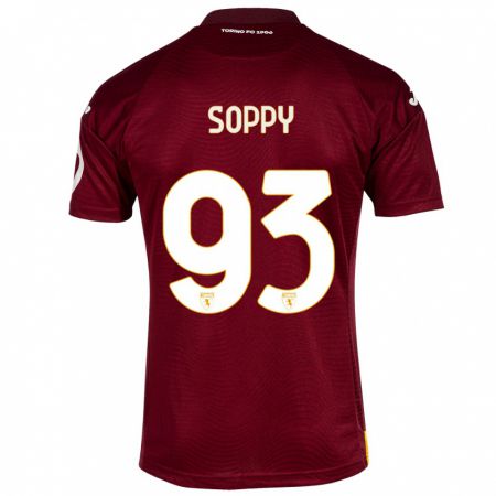 Kandiny Gyermek Brandon Soppy #93 Sötét Vörös Hazai Jersey 2023/24 Mez Póló Ing