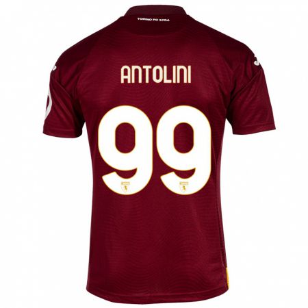 Kandiny Gyermek Jacopo Antolini #99 Sötét Vörös Hazai Jersey 2023/24 Mez Póló Ing