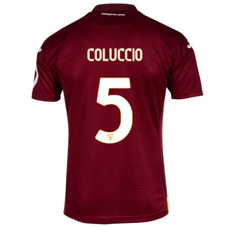 Kandiny Gyermek Francesca Coluccio #5 Sötét Vörös Hazai Jersey 2023/24 Mez Póló Ing