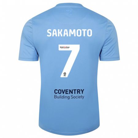 Kandiny Gyermek Tatsuhiro Sakamoto #7 Égszínkék Hazai Jersey 2023/24 Mez Póló Ing