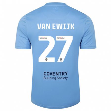 Kandiny Gyermek Milan Van Ewijk #27 Égszínkék Hazai Jersey 2023/24 Mez Póló Ing