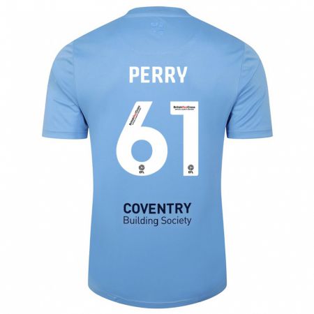 Kandiny Gyermek Callum Perry #61 Égszínkék Hazai Jersey 2023/24 Mez Póló Ing