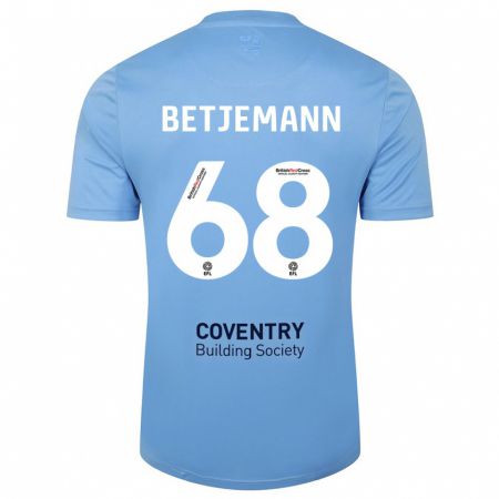 Kandiny Gyermek Elliot Betjemann #68 Égszínkék Hazai Jersey 2023/24 Mez Póló Ing