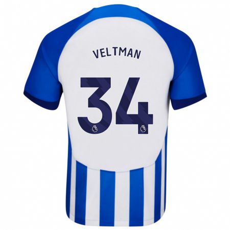 Kandiny Gyermek Joël Veltman #34 Kék Hazai Jersey 2023/24 Mez Póló Ing