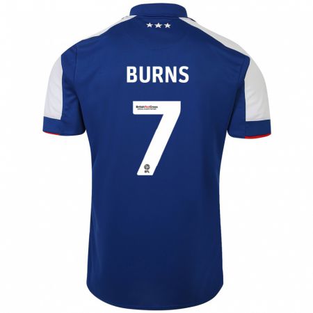 Kandiny Gyermek Wes Burns #7 Kék Hazai Jersey 2023/24 Mez Póló Ing