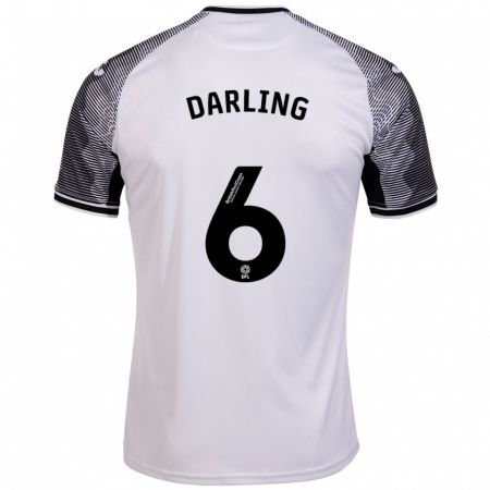 Kandiny Gyermek Harry Darling #6 Fehér Hazai Jersey 2023/24 Mez Póló Ing