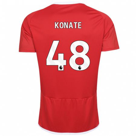 Kandiny Gyermek Ateef Konaté #48 Piros Hazai Jersey 2023/24 Mez Póló Ing