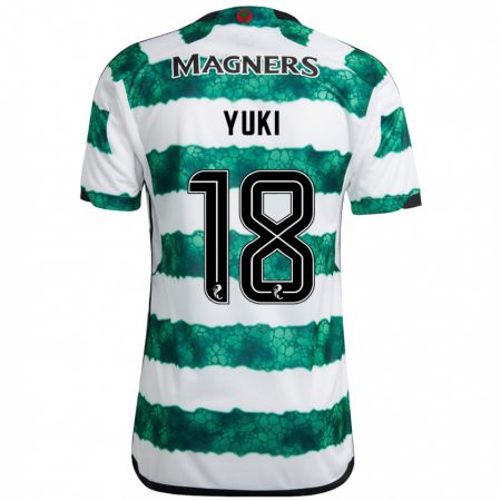 Kandiny Gyermek Yuki Kobayashi #18 Zöld Hazai Jersey 2023/24 Mez Póló Ing