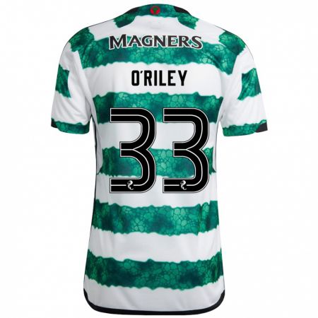 Kandiny Gyermek Matt O'riley #33 Zöld Hazai Jersey 2023/24 Mez Póló Ing