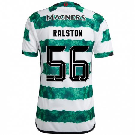 Kandiny Gyermek Anthony Ralston #56 Zöld Hazai Jersey 2023/24 Mez Póló Ing