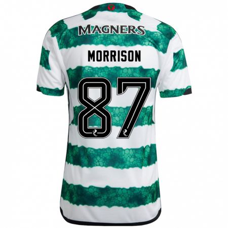 Kandiny Gyermek Joe Morrison #87 Zöld Hazai Jersey 2023/24 Mez Póló Ing