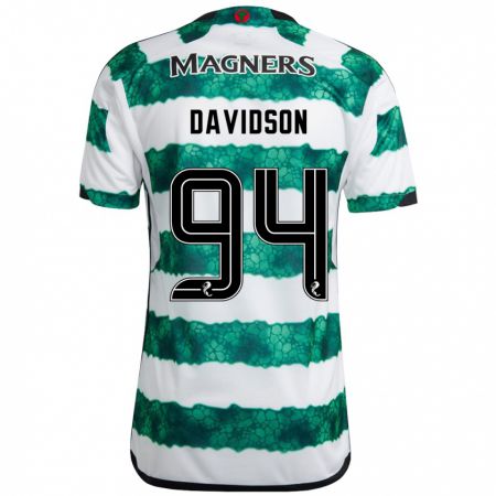 Kandiny Gyermek Bruno Davidson #94 Zöld Hazai Jersey 2023/24 Mez Póló Ing