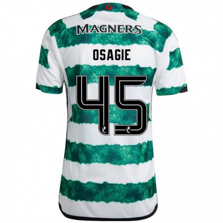 Kandiny Gyermek Justin Osagie #45 Zöld Hazai Jersey 2023/24 Mez Póló Ing