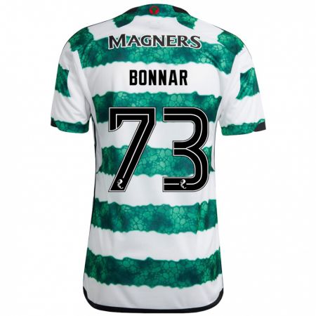 Kandiny Gyermek Jude Bonnar #73 Zöld Hazai Jersey 2023/24 Mez Póló Ing