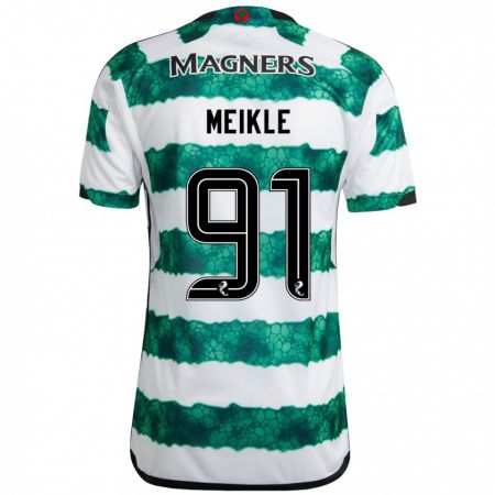 Kandiny Gyermek Jamie Meikle #91 Zöld Hazai Jersey 2023/24 Mez Póló Ing