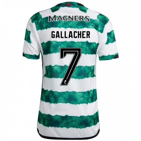 Kandiny Gyermek Amy Gallacher #7 Zöld Hazai Jersey 2023/24 Mez Póló Ing