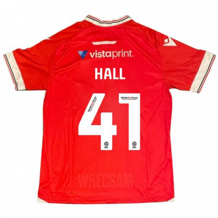 Kandiny Gyermek Liam Hall #41 Piros Hazai Jersey 2023/24 Mez Póló Ing