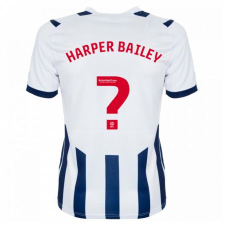 Kandiny Gyermek Aaron Harper-Bailey #0 Fehér Hazai Jersey 2023/24 Mez Póló Ing