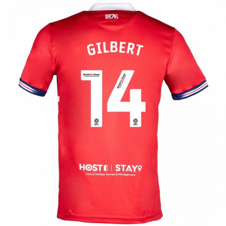 Kandiny Gyermek Alex Gilbert #14 Piros Hazai Jersey 2023/24 Mez Póló Ing