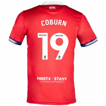 Kandiny Gyermek Josh Coburn #19 Piros Hazai Jersey 2023/24 Mez Póló Ing