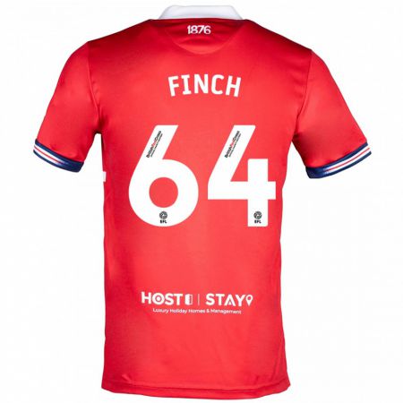 Kandiny Gyermek Sonny Finch #64 Piros Hazai Jersey 2023/24 Mez Póló Ing