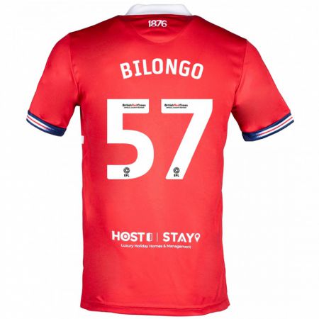 Kandiny Gyermek Bryant Bilongo #57 Piros Hazai Jersey 2023/24 Mez Póló Ing