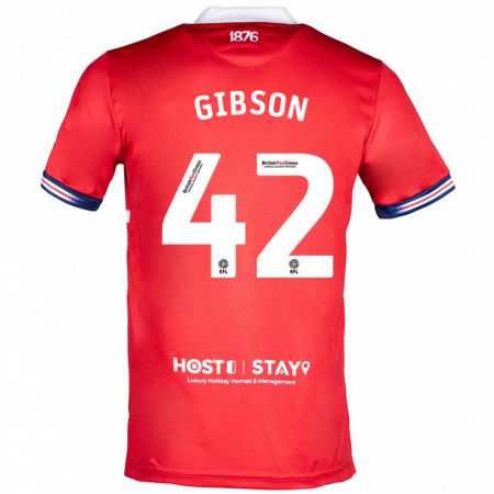 Kandiny Gyermek Joseph Gibson #42 Piros Hazai Jersey 2023/24 Mez Póló Ing