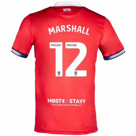 Kandiny Gyermek Eve Marshall #12 Piros Hazai Jersey 2023/24 Mez Póló Ing