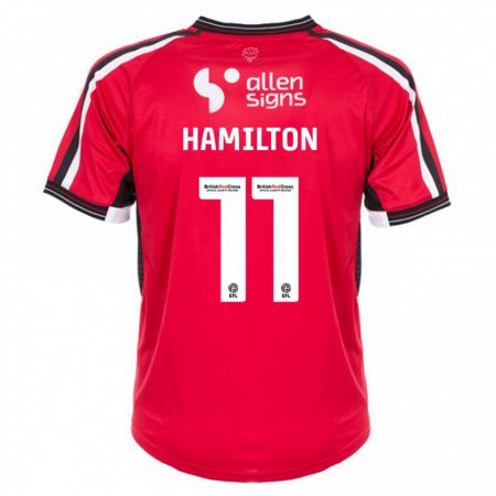 Kandiny Gyermek Ethan Hamilton #11 Piros Hazai Jersey 2023/24 Mez Póló Ing