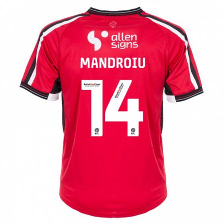 Kandiny Gyermek Daniel Mandroiu #14 Piros Hazai Jersey 2023/24 Mez Póló Ing