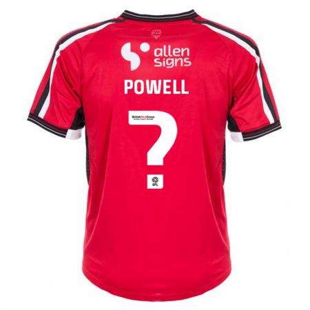 Kandiny Gyermek Darryl Powell #0 Piros Hazai Jersey 2023/24 Mez Póló Ing