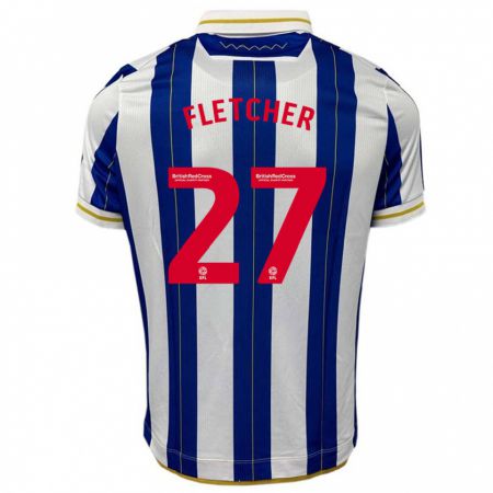 Kandiny Gyermek Ashley Fletcher #27 Kék Fehér Hazai Jersey 2023/24 Mez Póló Ing