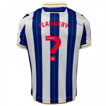 Kandiny Gyermek Cian Flannery #0 Kék Fehér Hazai Jersey 2023/24 Mez Póló Ing