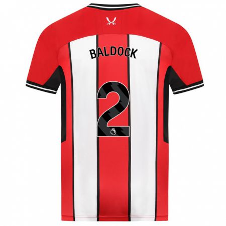 Kandiny Gyermek George Baldock #2 Piros Hazai Jersey 2023/24 Mez Póló Ing